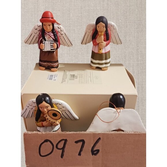 Roman Inc. 2003 Angel Figurines With Instruments & Fire Pit Set set of 5 - Picture 4 of 12